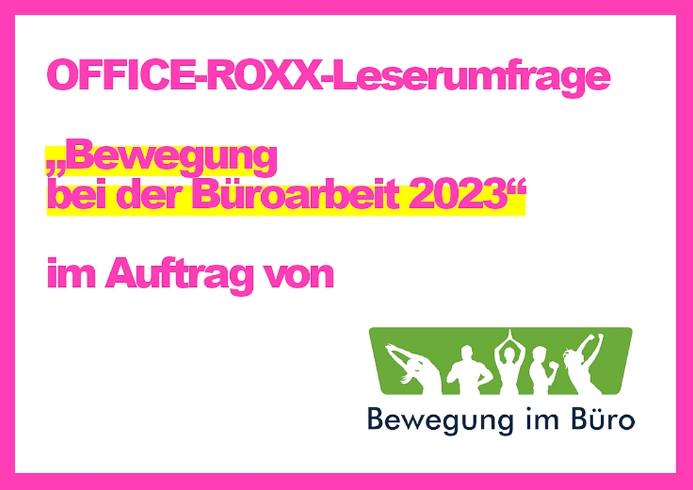 OFFICE-ROXX-Leserumfrage Bewegung im Büro 2023. Abbildung: OFFICE ROXX