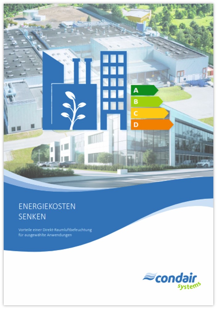 Whitepaper „Energiekosten senken“, Condair GmbH (Hrsg.), 12 S., kostenfrei (PDF). Abbildung: Condair