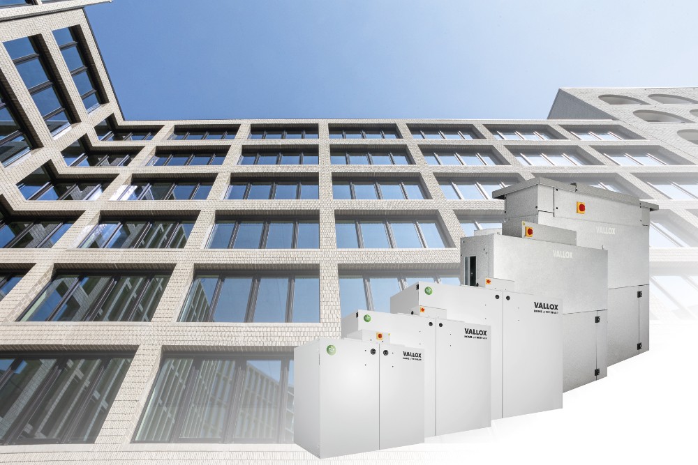 Frische, vortemperierte Luft für Büros und öffentliche Gebäude bietet VALLOX mit seiner Lüftungsserie Commercial Line. Abbildung Vallox