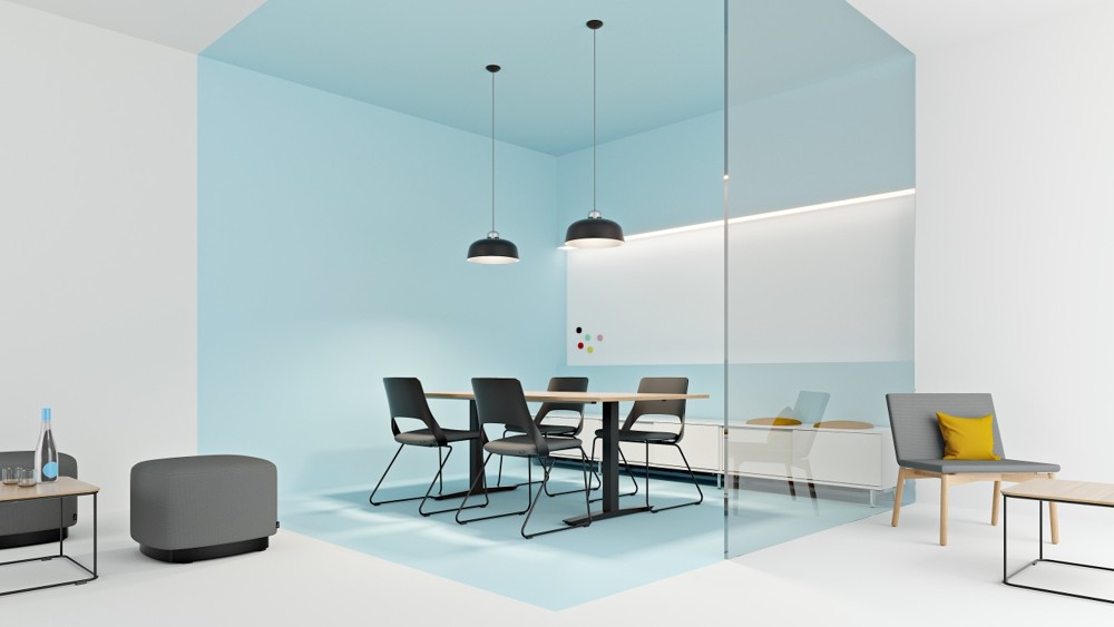 Das Konzept Next Office schafft Raum für Meetings, Kreativarbeit und Rückzug. Abbildung: Kinnarps