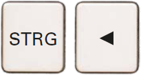 Shortcut Word „STRG + ◄“: Cursor ein Wort nach links.