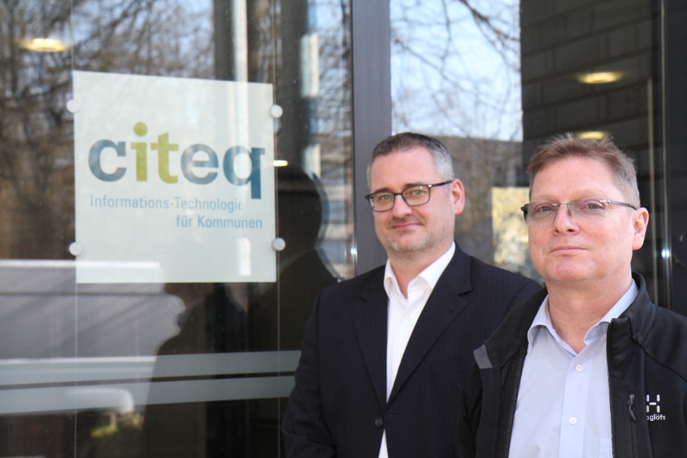 Wolfgang Naschert und Lars Huizen, Projektleiter, Citeq Münster. Abbildung Citeq