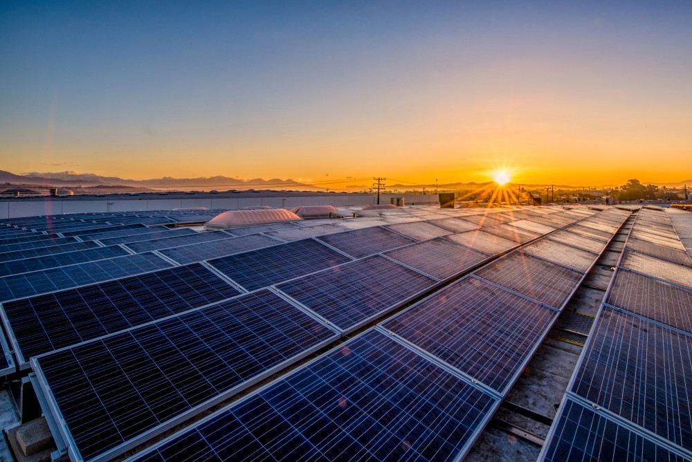 3.400 Solarpaneele sind auf dem Dach der Produktionshalle installiert. Abbildung: Wilbur Curtis