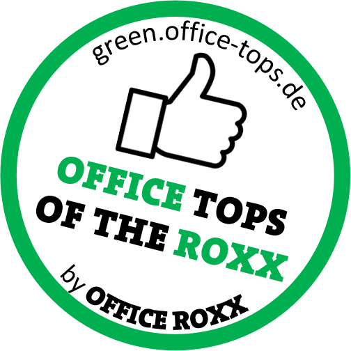 Ausgezeichnete Lösungen für eine ökologisch nachhaltige Büroarbeit erhalten von OFFICE ROXX die Auszeichnung „Top Produkt Green Office“ 
