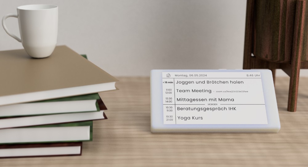 Das smarte E-Paper-Display, das digitale Daten direkt ins Office bringt. Abbildung: Papersync 