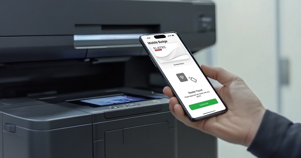 Mit den RFID-Readern von Elatec authentifizieren zum sicheren Drucken. Abbildung: Elatec