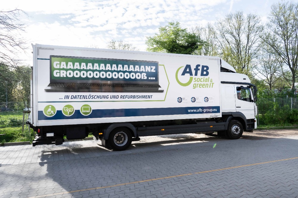 Als TÜV-geprüftes und ISO-zertifi¬ziertes IT-Unternehmen garantiert AfB datensicheres Refurbishing. Abbildung: AfB Group