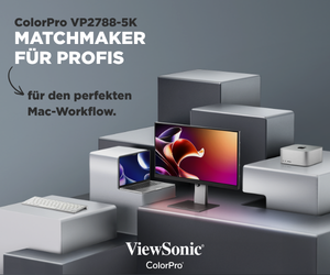 Perfekt abgestimmt auf den Mac: Erleben Sie die Klarheit und Leistung, die Ihr Mac verdient, mit dem ColorPro VP2788-5K. Abbildung: Viewsonic