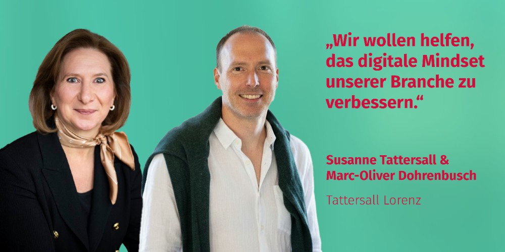 Susanne Tattersall/ Marc-Oliver Dohrenbusch, Tattersall Lorenz: „Wir wollen helfen, das digitale Mindset unserer Branche zu verbessern.“ Abbildung: Ricoh