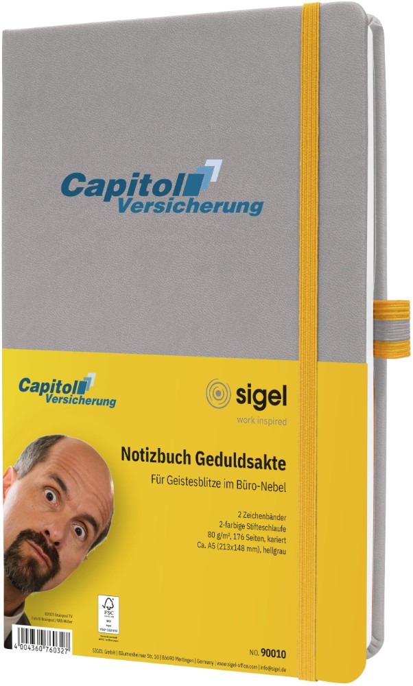 Sigel Stromberg Notizbuch Geduldsakte. Abbildung: Banijay Media Germany GmbH