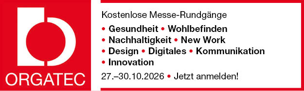 Das Banner zur Anmeldung für die Orgatec-Führungen. Abbildung: Orgatec