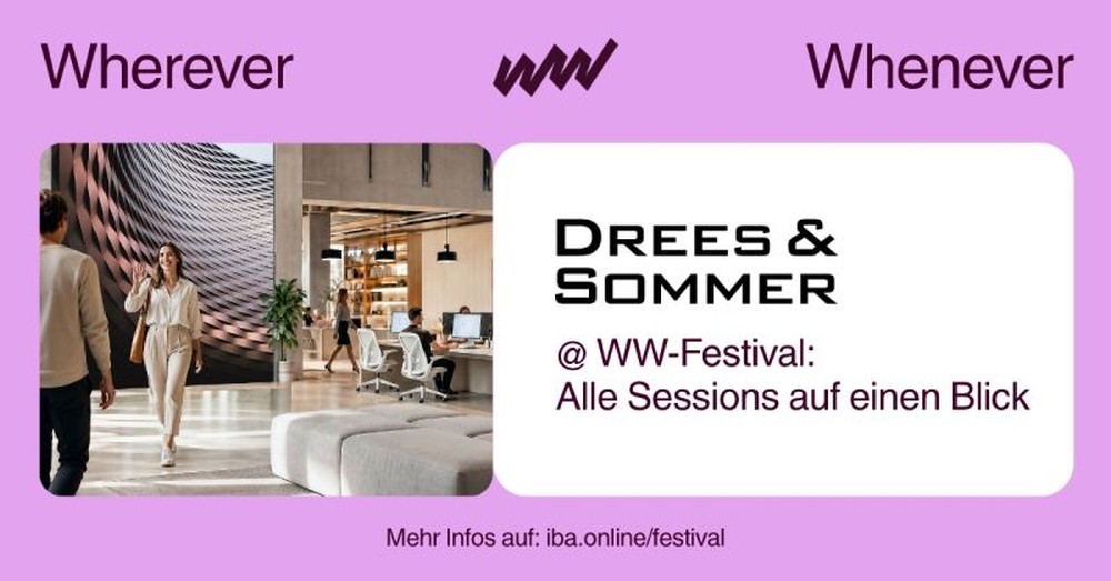 Drees & Sommer auf dem Work Culture Festival 2026 im Rahmen der Messe Orgatec. Abbildung: IBA